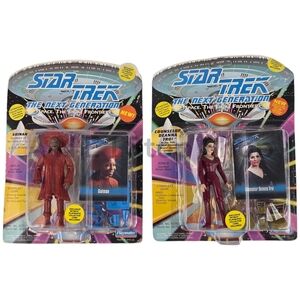 Star Trek The Next Generation Guinan & Counselor Deanna Troi 4.5" Playmates 1993